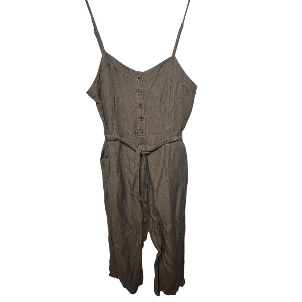 Rails‎ Happer Olive Linen Blend Cropped Wide Leg Jumpsuit Medium Resortwear